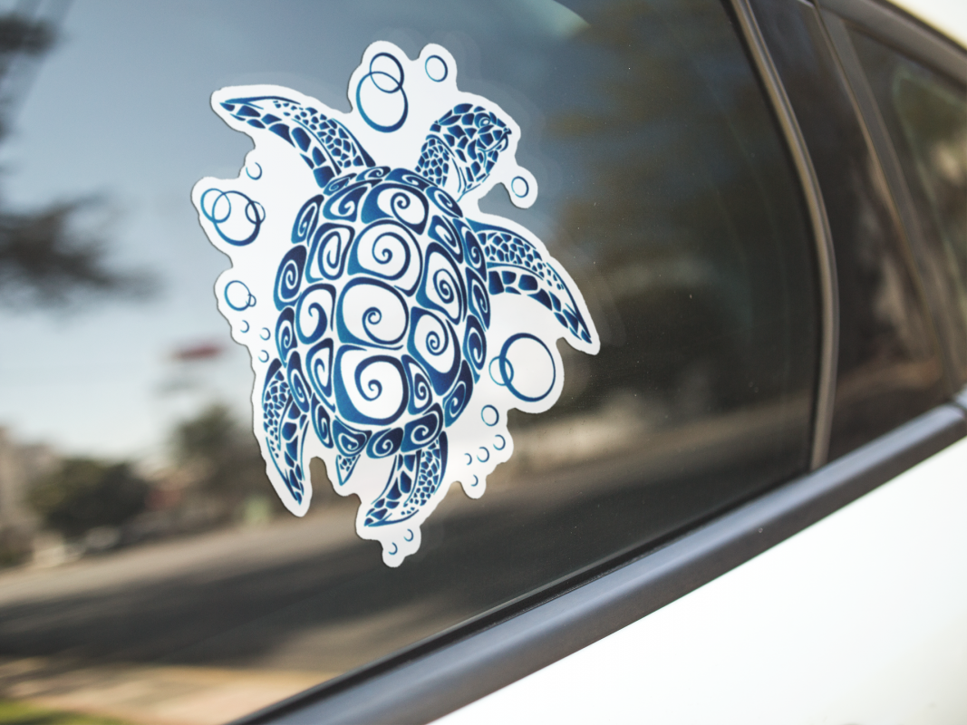 Tribal Sea Turtle Bumper Sticker Decal Peace Resource Project