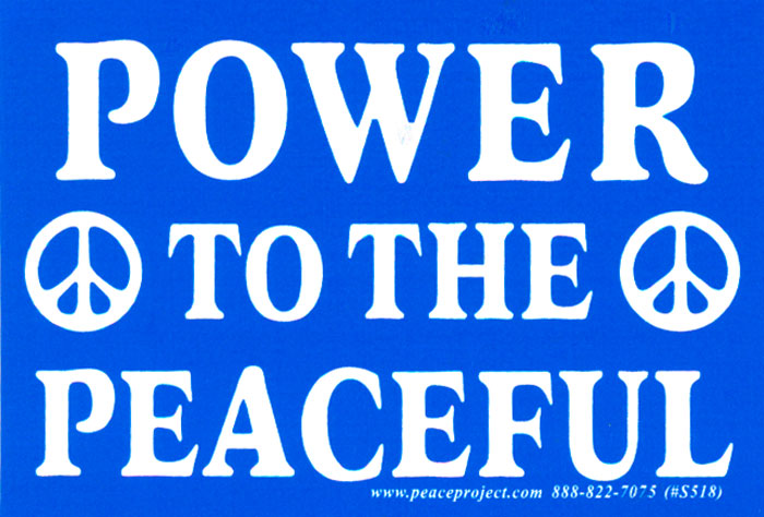 Power To The Peaceful Bumper Sticker Decal Or Magnet Peace