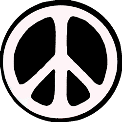 Peace Sign - 60's Style Black And White - Button / Pinback (1.5 ...