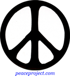 Peace Sign - Funky Black Over White Background - Button / Pinback (1.25 ...