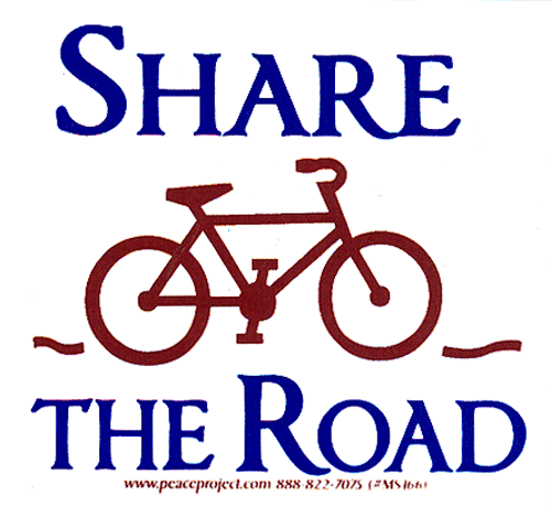  Share  the Road Small Bumper Sticker  Decal 3 X 3 