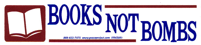 Book Not Bombs Small Bumper Sticker Decal 65 X 15 - 