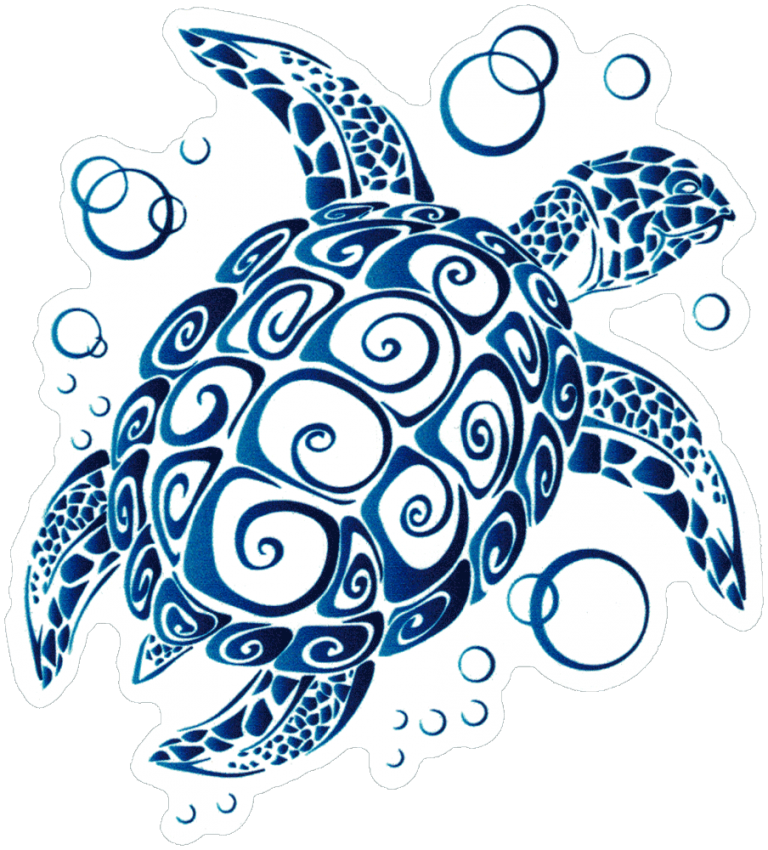 Tribal Sea Turtle - Bumper Sticker / Decal - Peace Resource Project