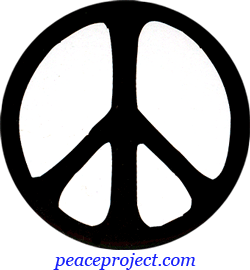 Peace Sign - Funky Black Over White Background - Button / Pinback or ...