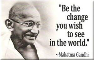 GANDHI MAHATMA NECKLACE YOU MUST BE THE CHANGE YOU WISH TO SEE IN THE WORLD GIFT 