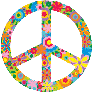 Flower Peace Sign - Small Bumper Sticker / Decal - Peace Resource Project