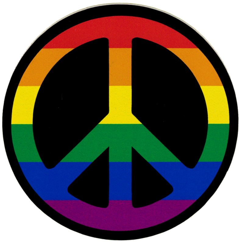 Peace Sign Rainbow Small Bumper Sticker Decal Peace Resource Project 