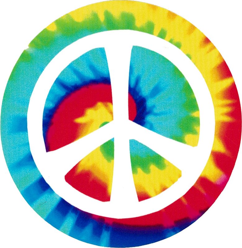 Tie Dye Peace Sign Small Bumper Sticker Decal Or Magnet Peace Resource Project 