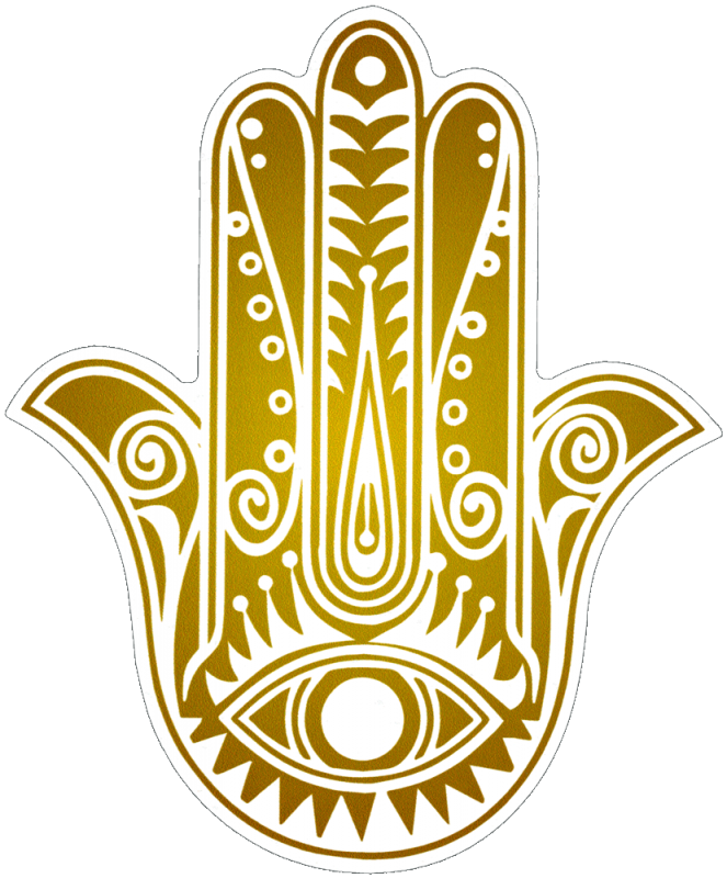 Gold Hamsa Hand Small Bumper Sticker Decal Peace Resource Project   KS488 663x800 