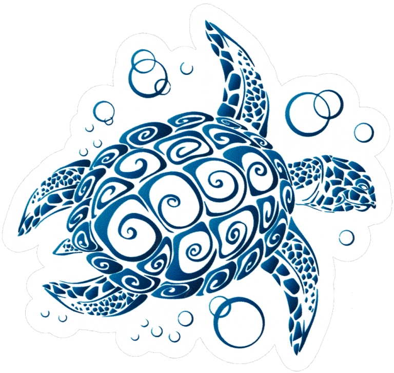 Sea Turtle - Small Bumper Sticker / Decal - Peace Resource Project