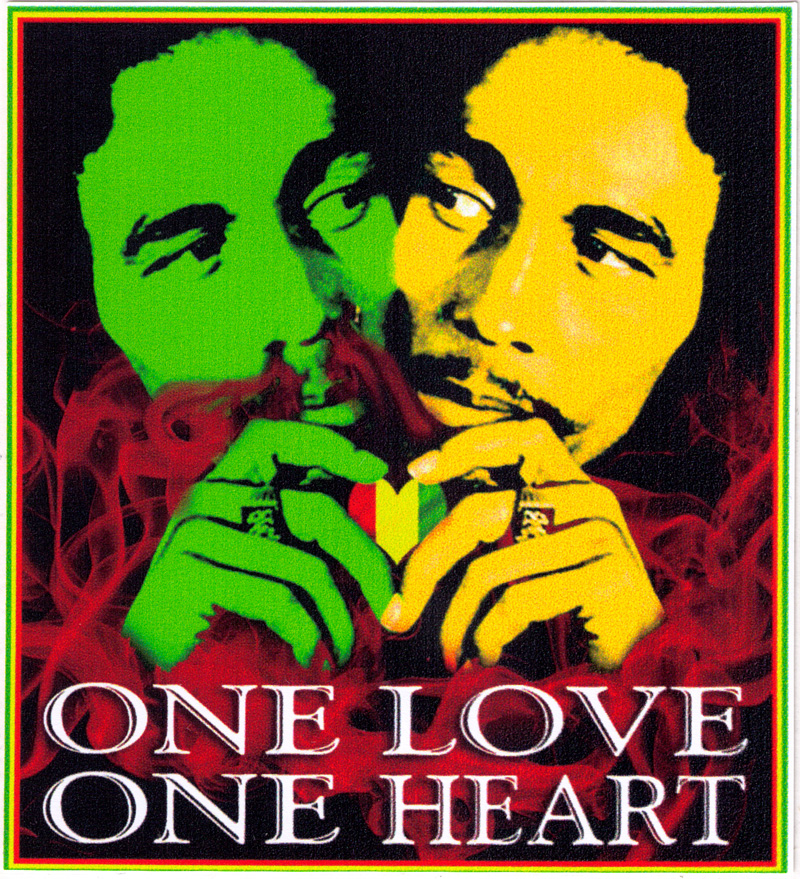 Bob Marley One Love Decal Sticker 5.75" X 8.3” Buffalo Soldier, One Love, Peace 