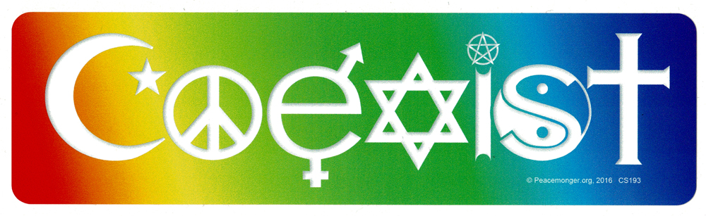 Coexist in a Rainbow - Bumper Sticker / Decal - Peace Resource Project