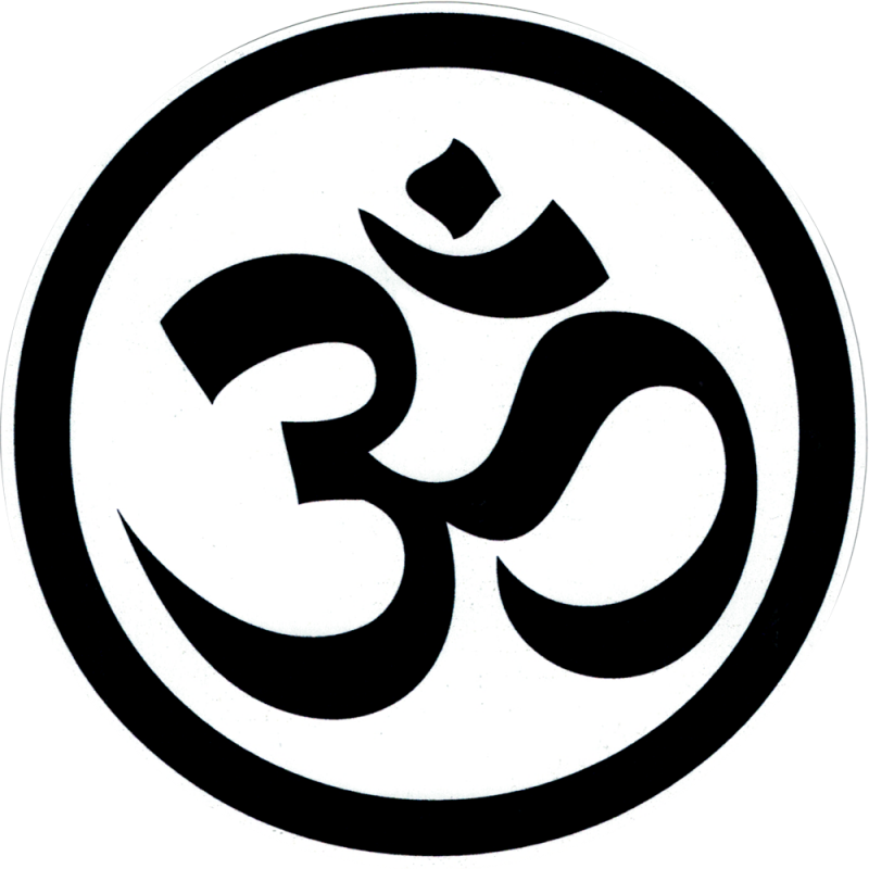 Black & White Om Symbol - Bumper Sticker / Decal - Peace Resource Project