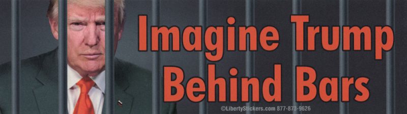 Imagine Trump Behind Bars - Bumper Sticker / Decal - Peace Resource Project