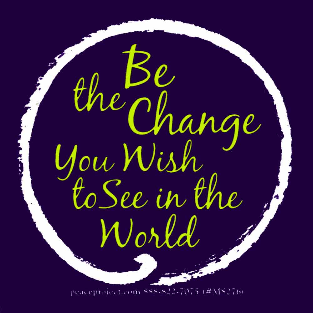 Be The Change You Wish To See In The World - Small Bumper Sticker ...