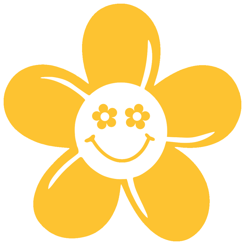 Smiling Flower With Flower Eyes 2 Vinyl Cut Out Sticker Peace Resource Project 4821