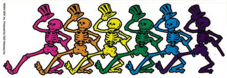 Grateful Dead Dancing Skeletons - Window Sticker / Decal - Peace ...